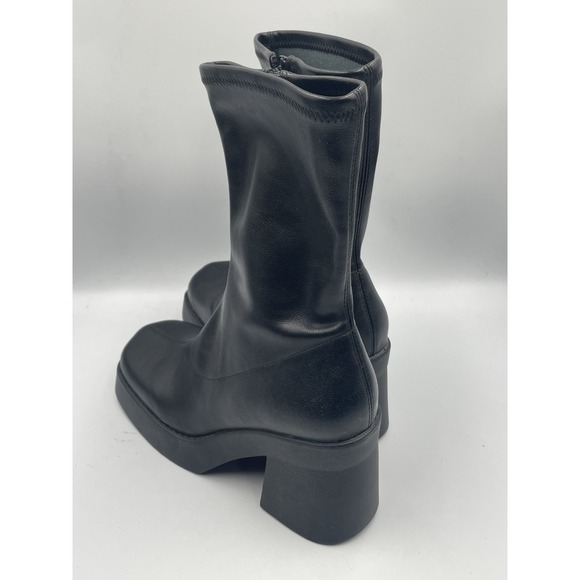 Steve Madden Katrina Boot Women 8.5M Black Square Toe Block Heel Platform Bootie - Picture 4 of 13